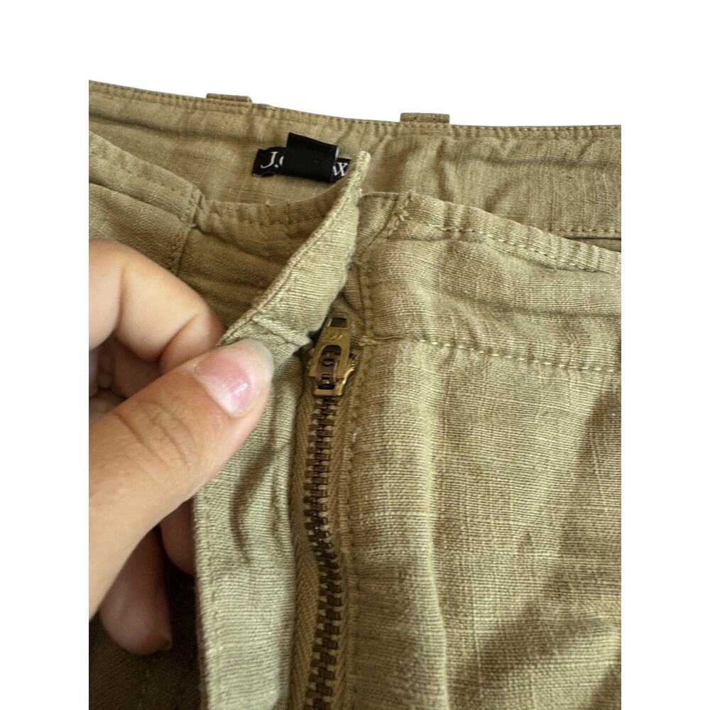 J.Crew Tan Linen-Tencel High Rise Wide Leg Cargo Pants 14 Coastal Quiet Luxury - Picture 8 of 14